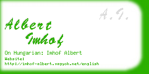 albert imhof business card